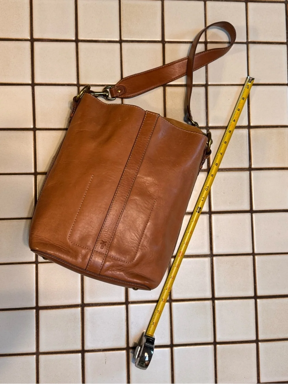 Frye Cognac Leather Hobo Shoulder Bag